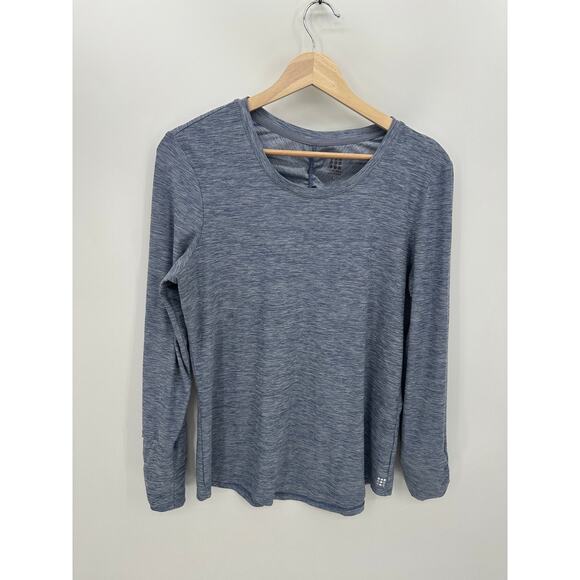 Title Nine Shirt Women Large Blue Long Sleeve Cinch Sleeve Workout Training - Picture 1 of 8